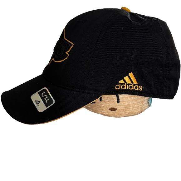 LOS ANGELES LAKERS Basketball Adidas Flexible Fit Hat Cap BLACK ON BLACK L/XL - Picture 4 of 9